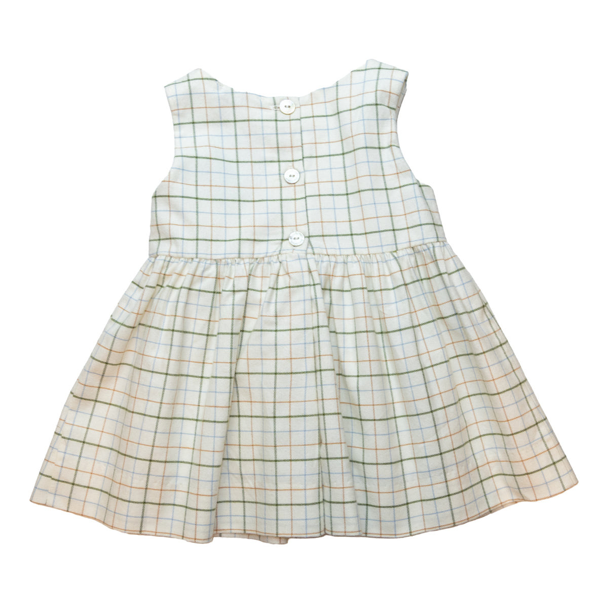 Girl Beige Check Pinafore Dress