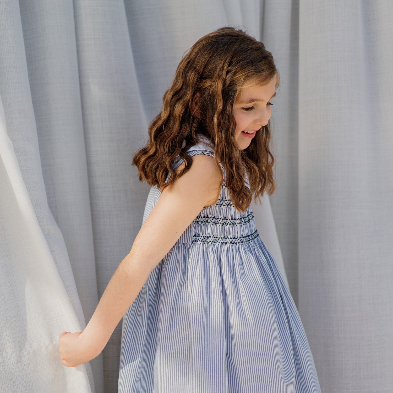 Girl Mayfair Stripe Hand Smocked Dress