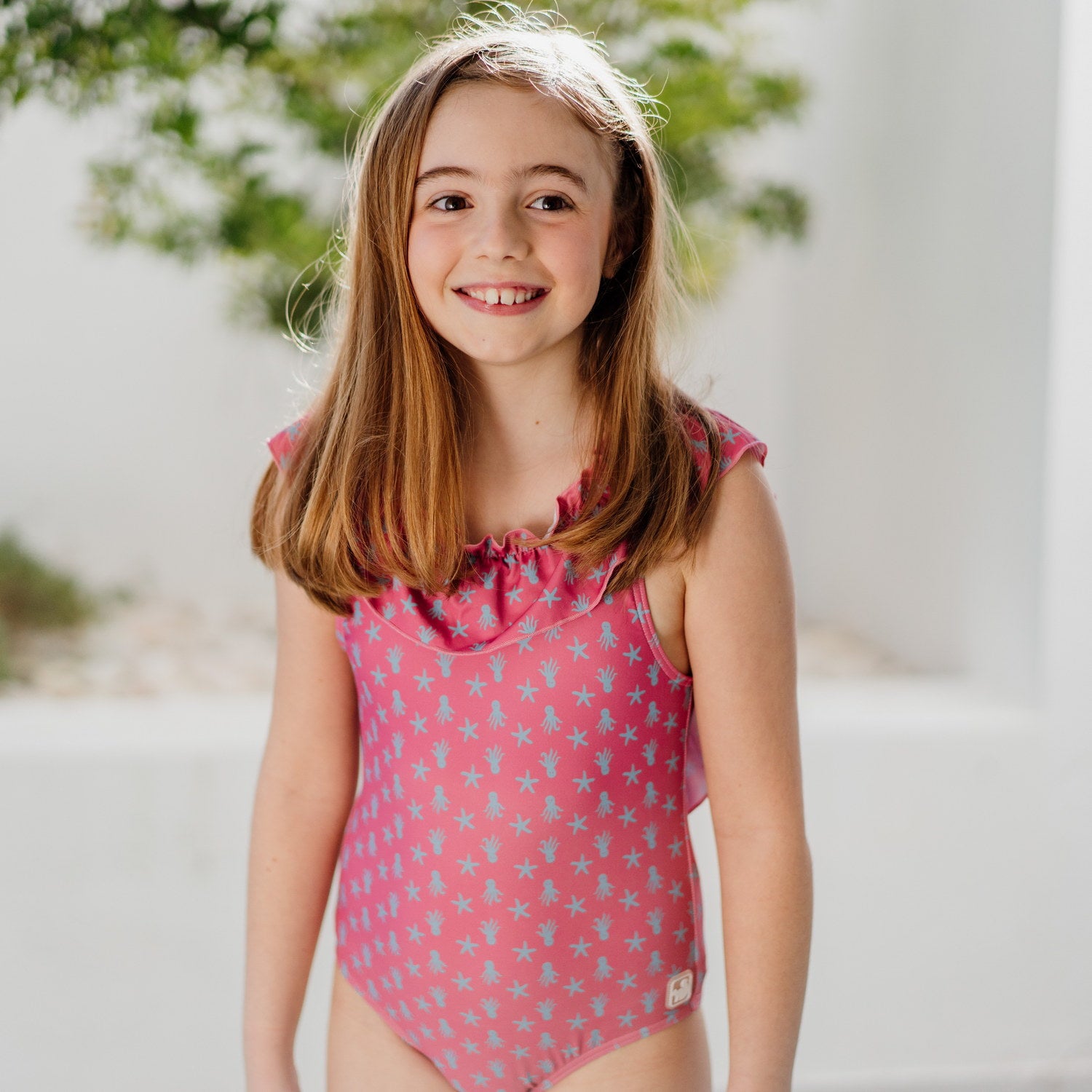 Girl Octopus & Star Fish Strawberry Swimsuit
