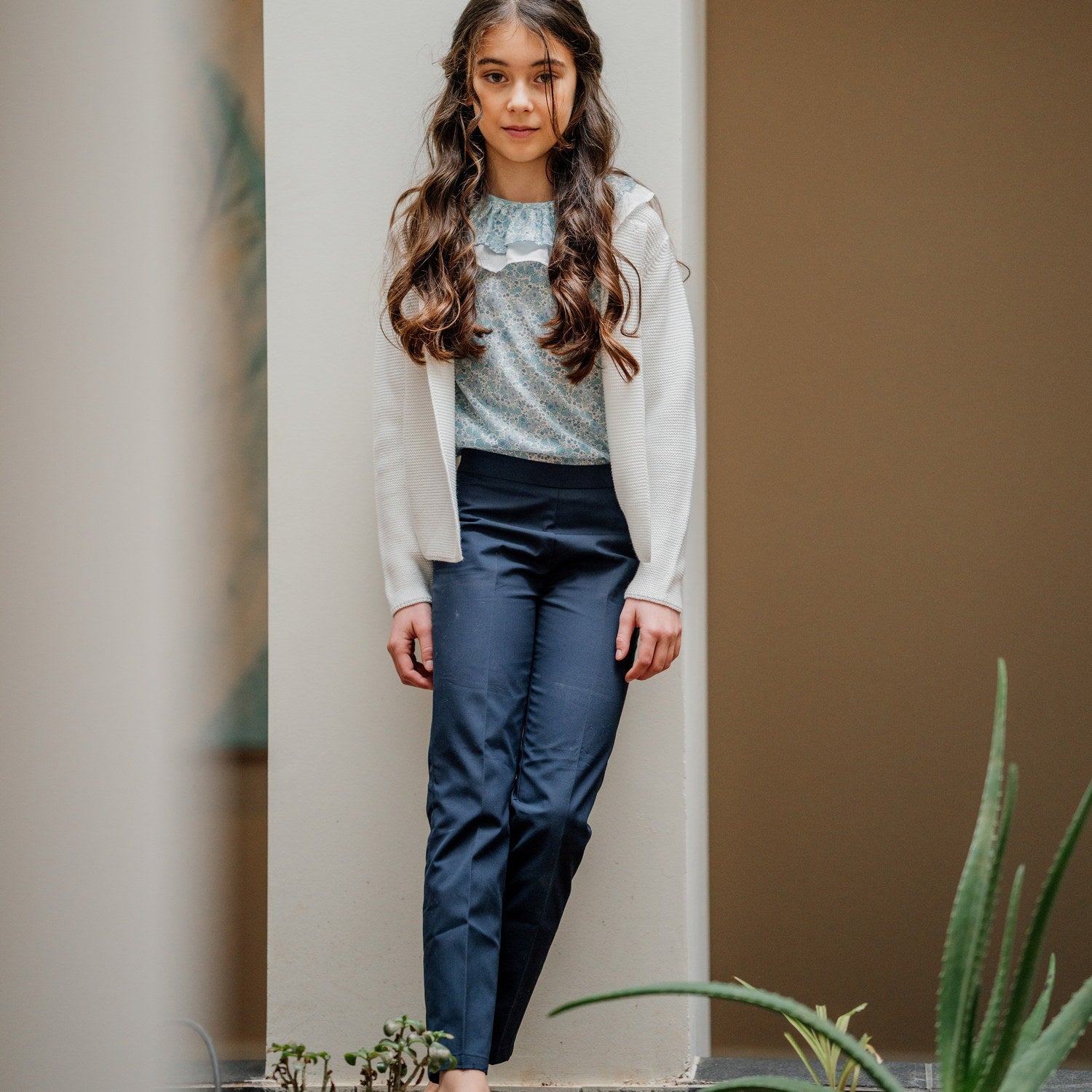 Girl Navy Classic Trousers