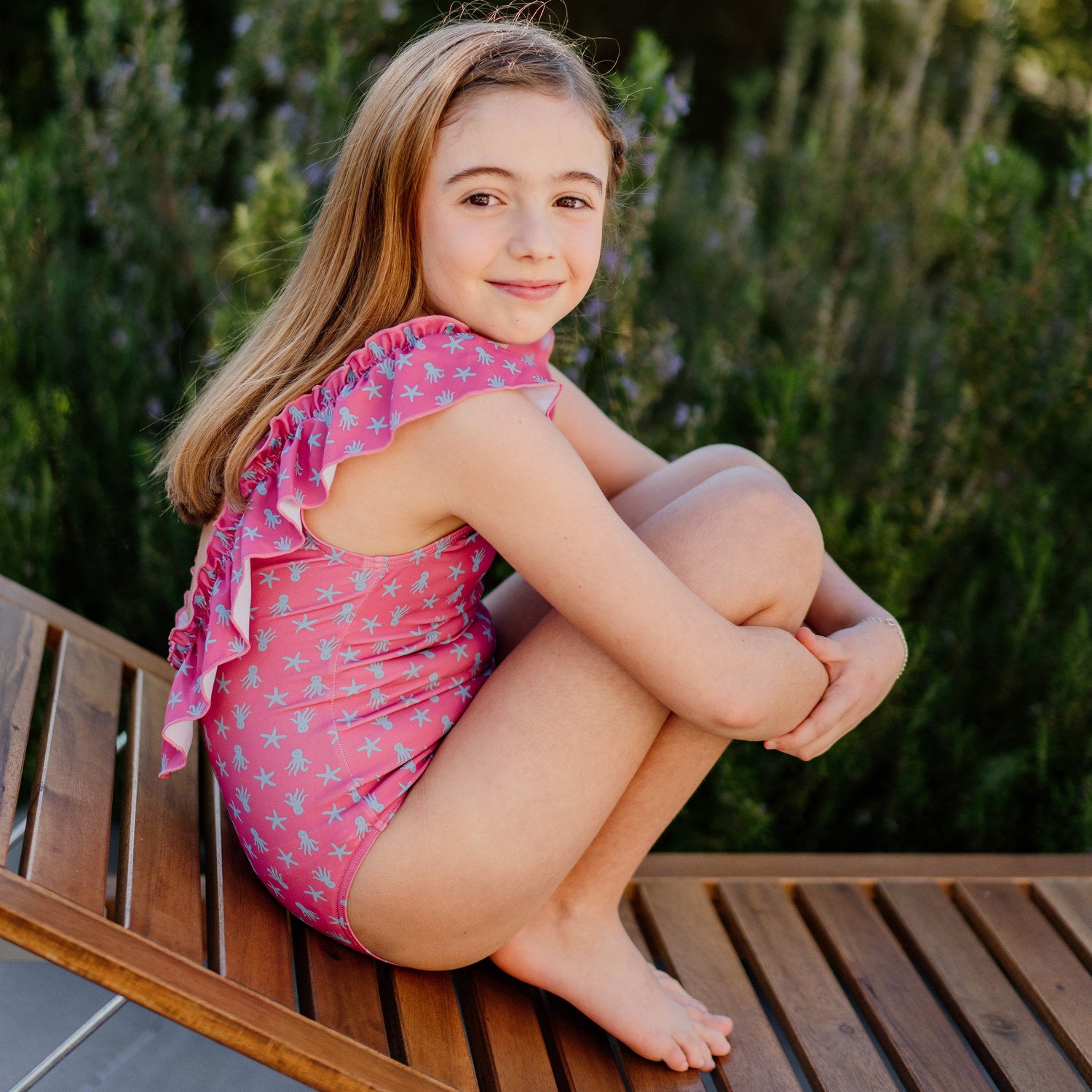 Girl Octopus & Star Fish Strawberry Swimsuit