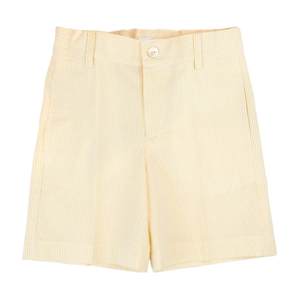 Boy Yellow Seersucker Classic Shorts
