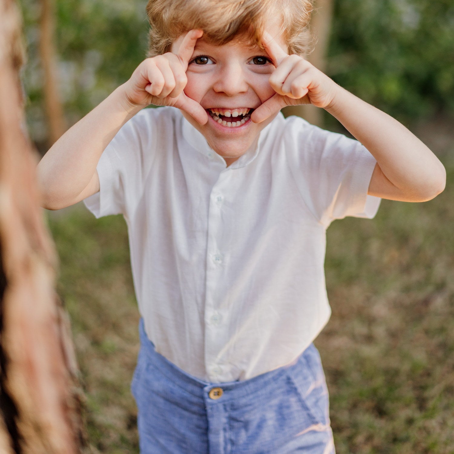 Boy Champagne Linen Short Sleeve Shirt