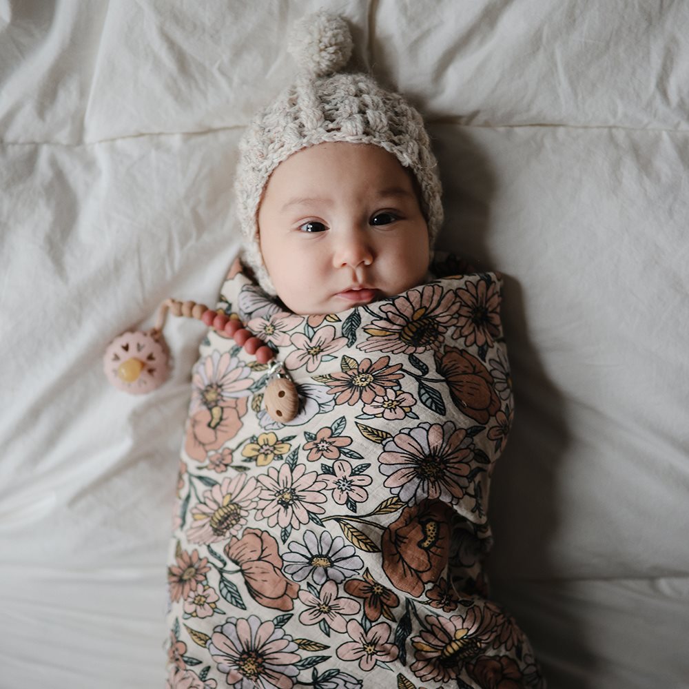 Mushie Pacifier Clips Eva Redwood