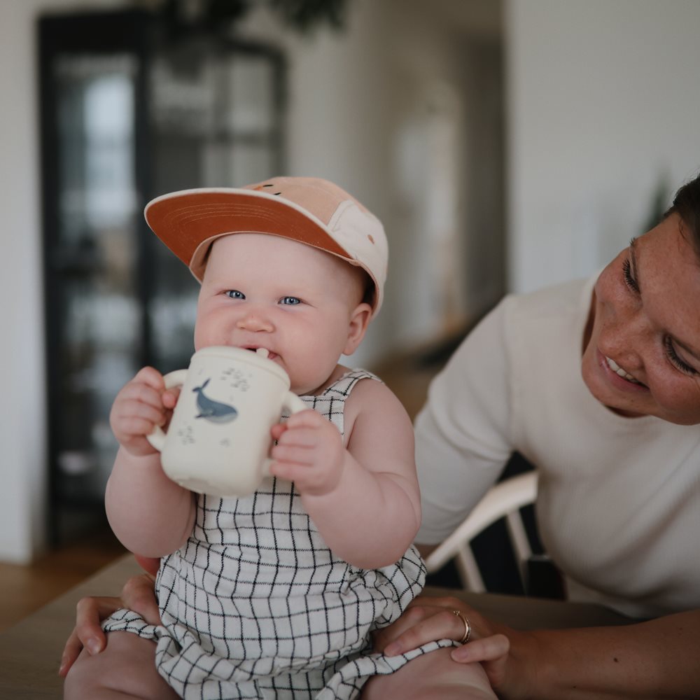 Mushie Silicone Training Cup + Straw Whales