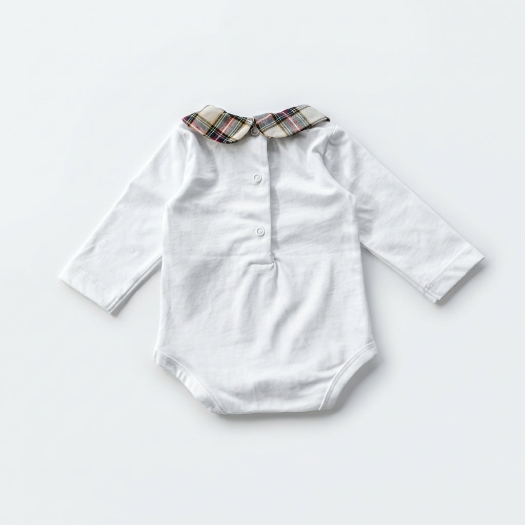 Baby Burgundy & Cream Tartan Bodysuit