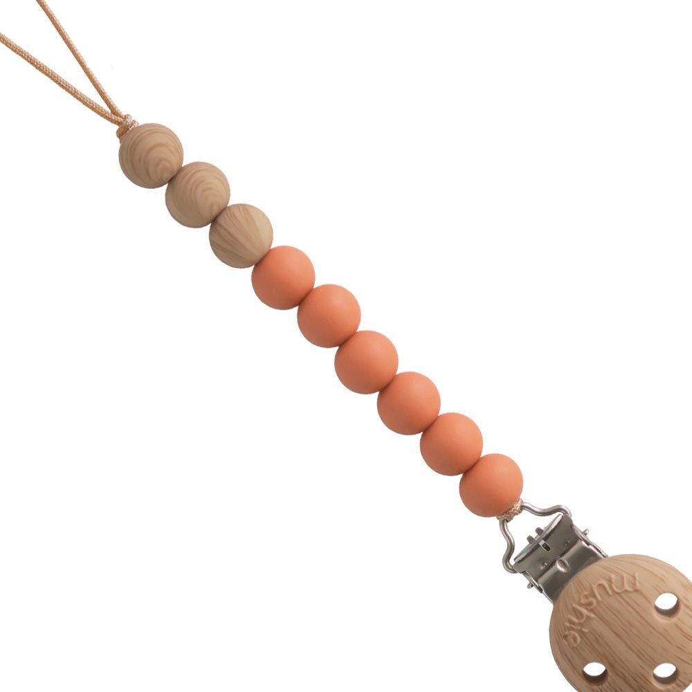 Mushie Pacifier Clips Eva Clementine