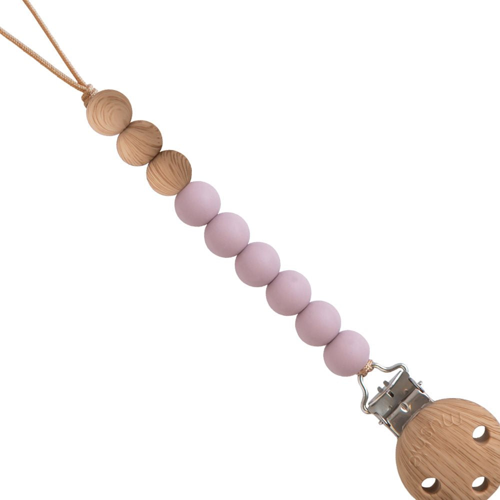 Mushie Pacifier Clips Eva Mauve