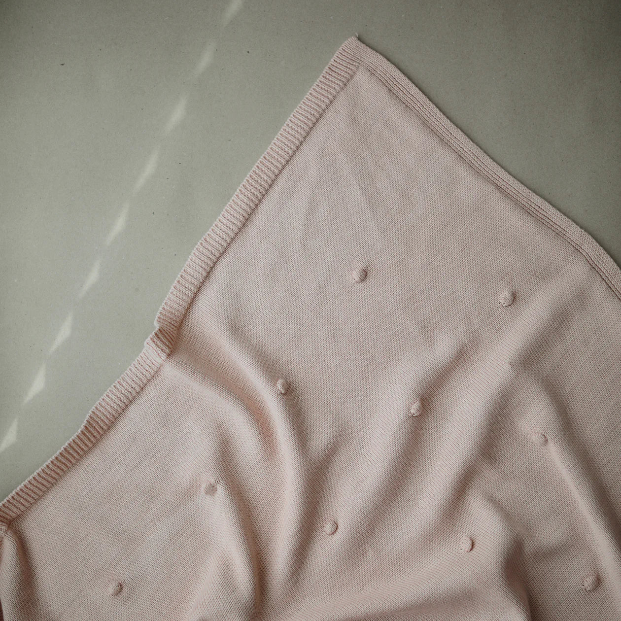 Mushie Knitted Baby Blanket Textured Dots Dark Navy