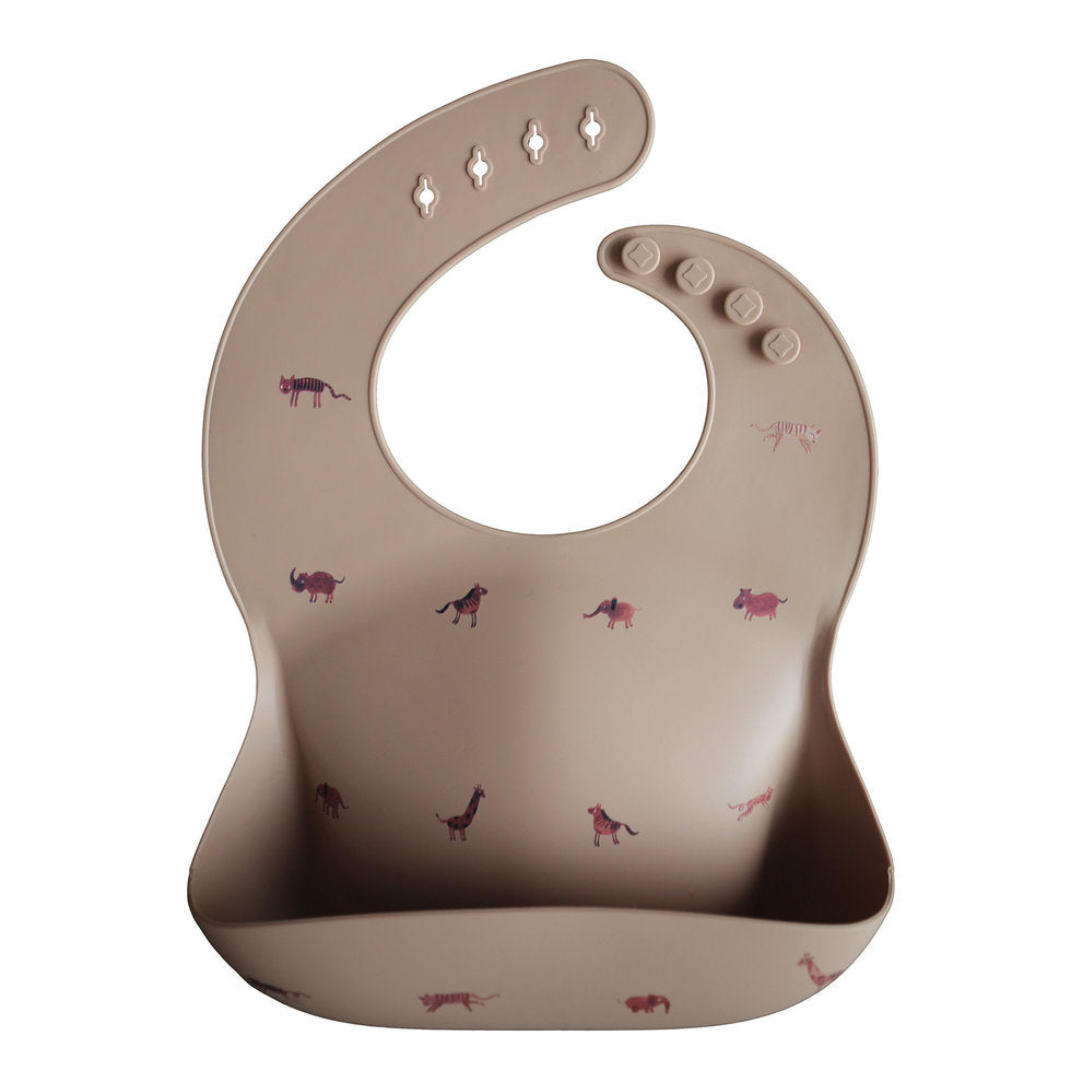 Mushie Silicone Bib Brown Safari