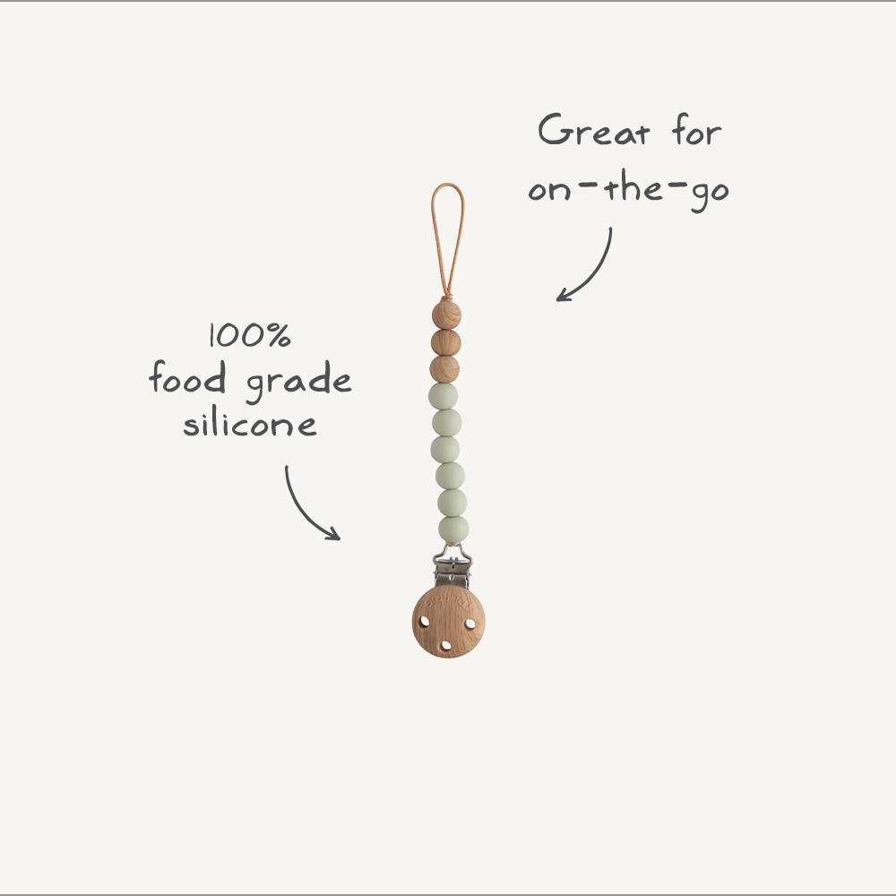 Mushie Pacifier Clips Eva Mustard Yellow