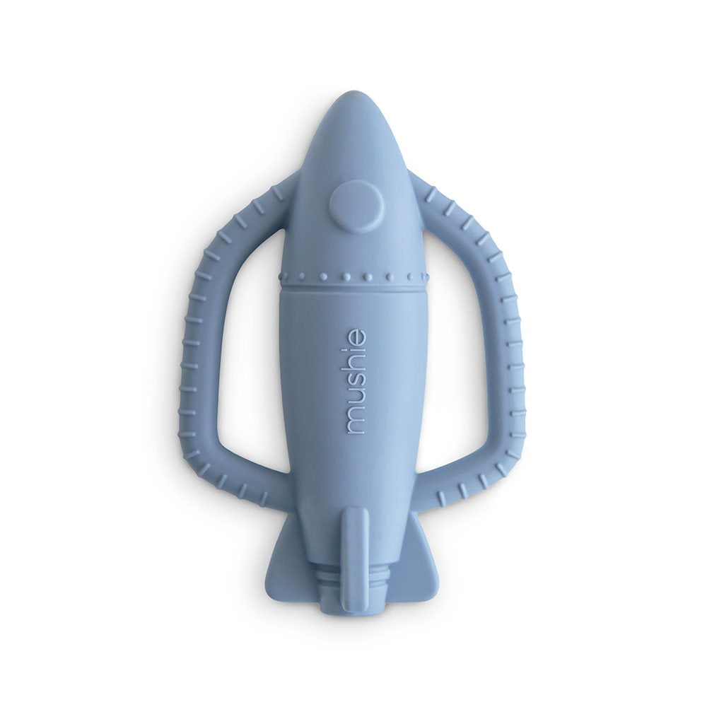 Mushie Rocket Rattle Teether Tradewinds