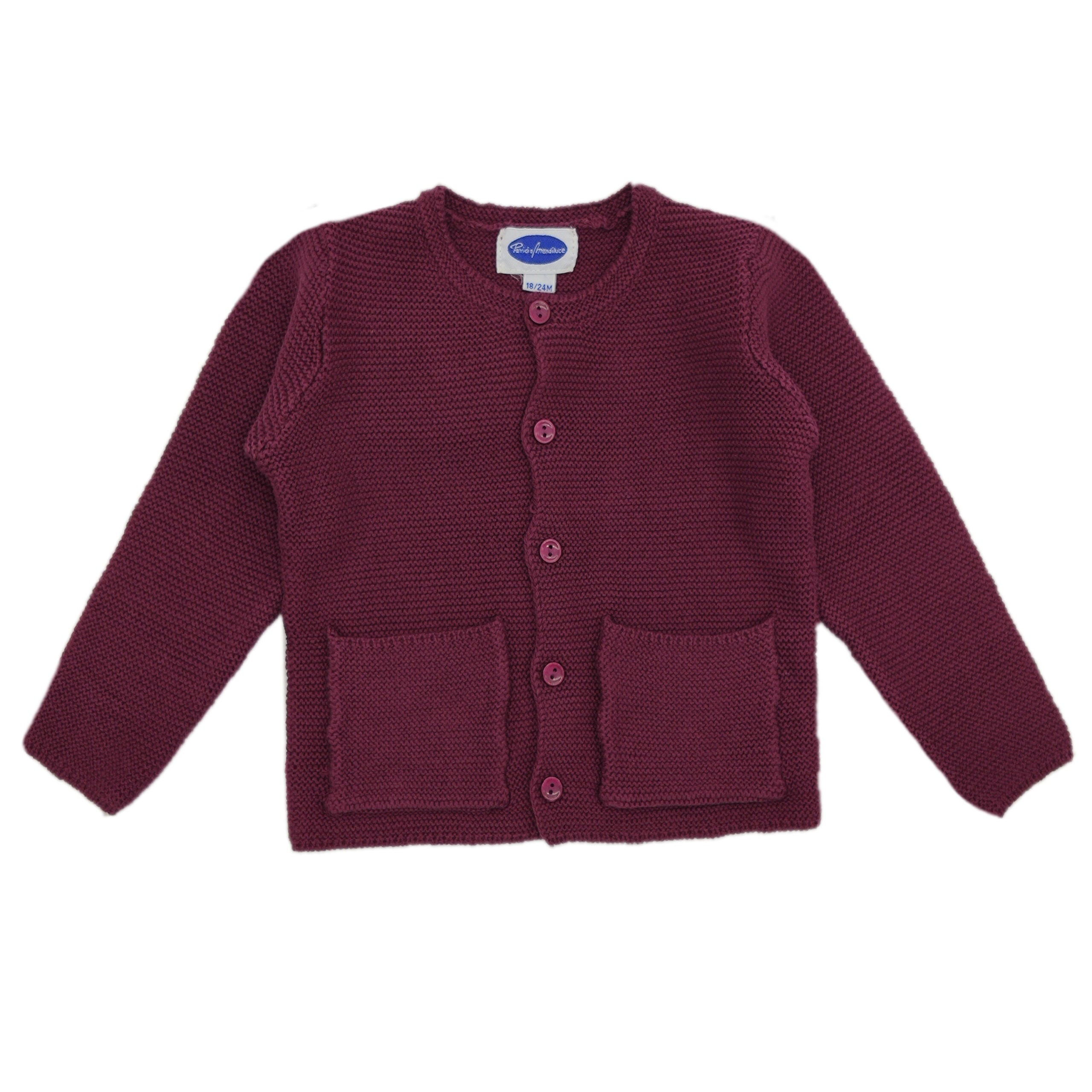 Traditional Burgundy Cardigan