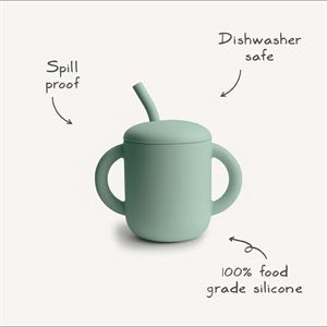 Mushie Silicone Training Cup + Straw Dinosaurs