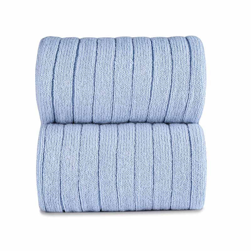 Condor Light Blue Ribbed Knee High Socks