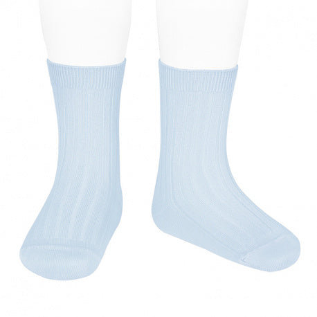 Condor Light Blue Rib Short Socks