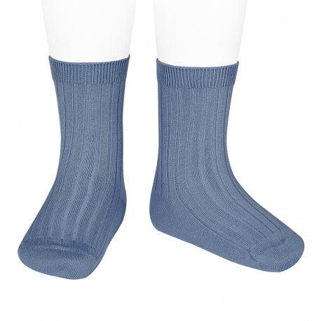 Condor French Blue Rib Short Socks