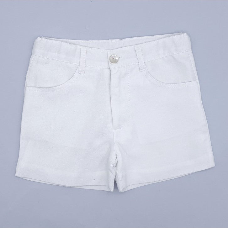 Boy White Linen Shorts