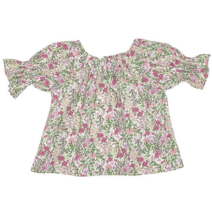 Girl Hot Pink Floral Blouse