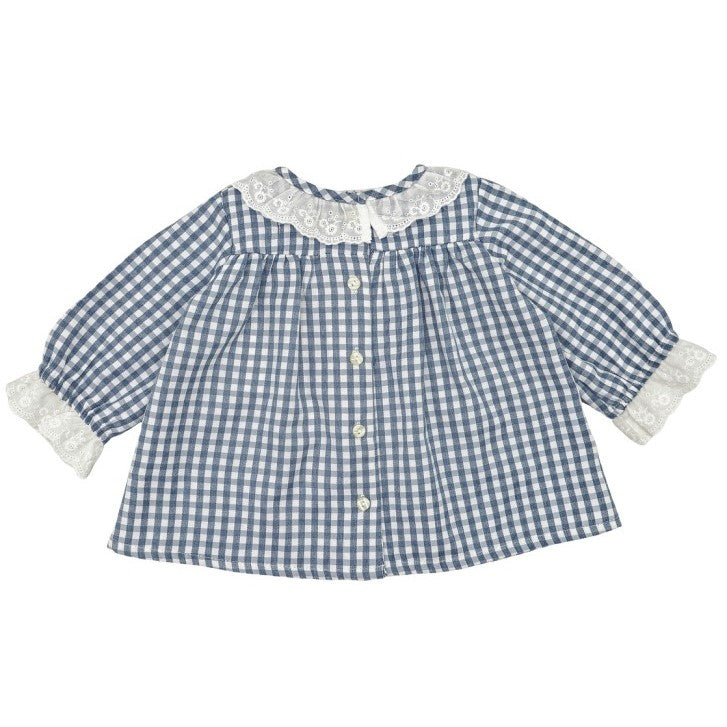 Girl Blue Gingham Blouse