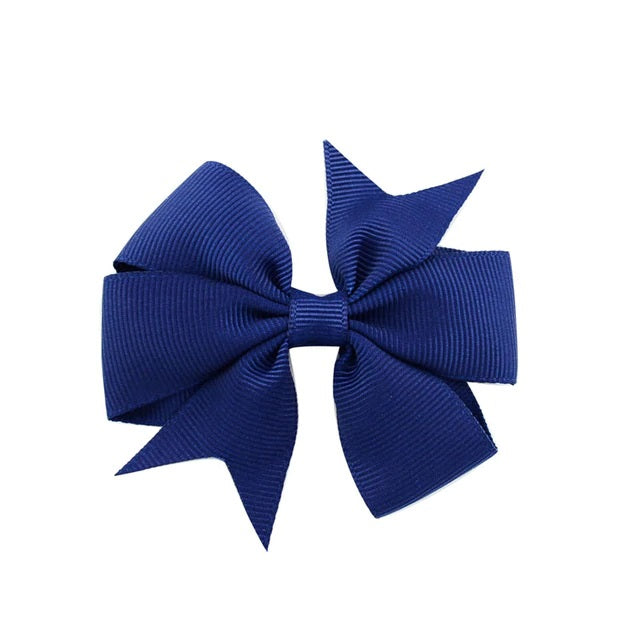 Navy Blue Bow Clip