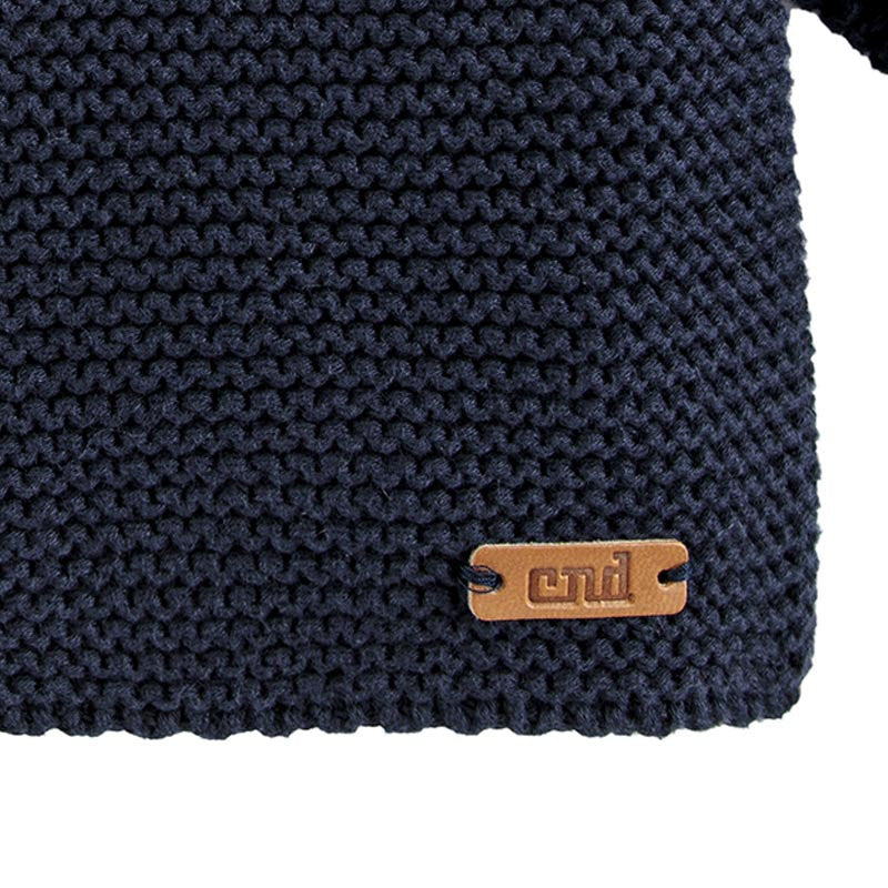 Condor Garter stitch hooded short coat Navy
