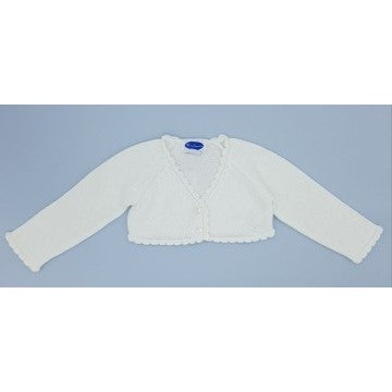 Girl White Cropped Cardigan