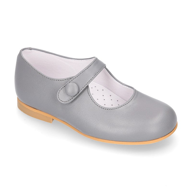 Girl Pearl Grey Mary Jane Shoes