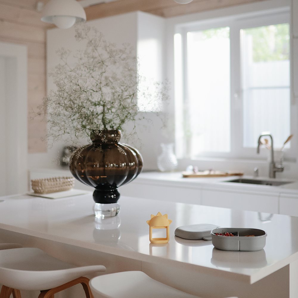 Mushie No-Drop Sun Sensory Teether Sunshine