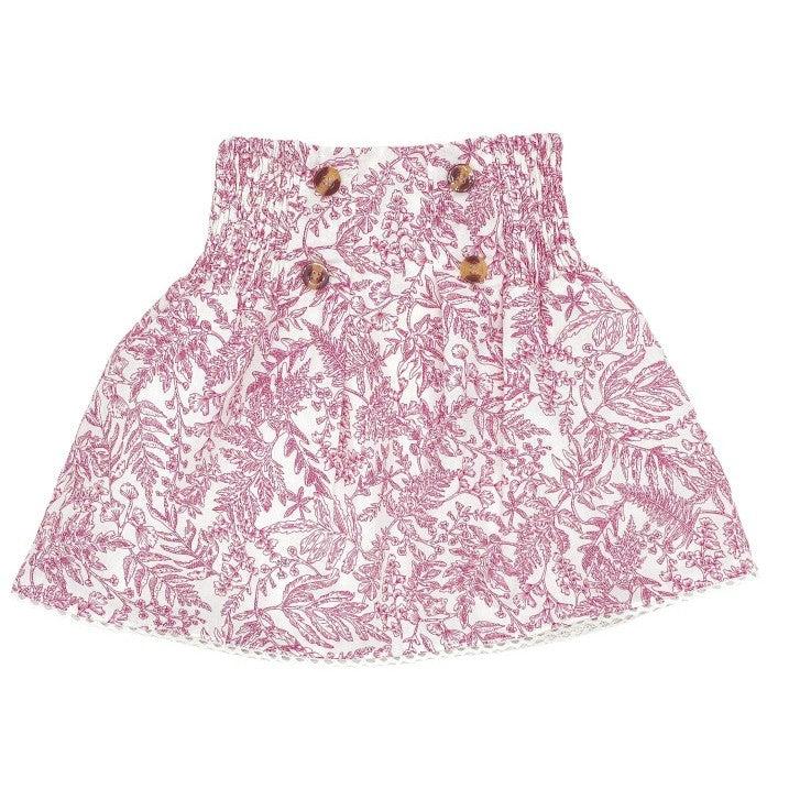 Girl Burgundy Toile Skirt