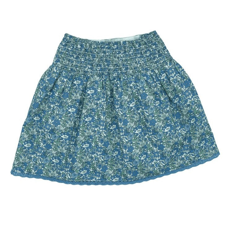 Girl Blue & Green Floral Skirt