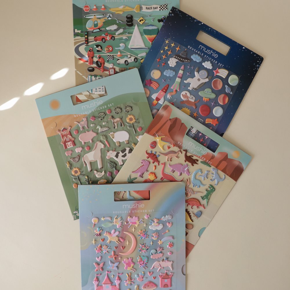Mushie Reusable Sticker Set Farm