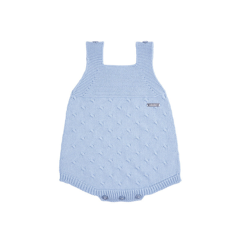 Condor Garter Stitch Textured Romper Bluish