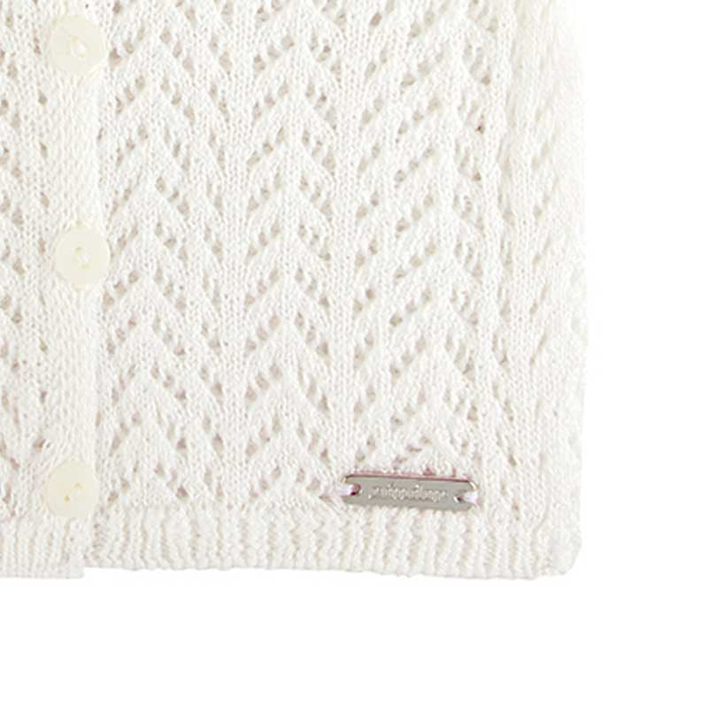 Condor Spike Stitch Openwork Cardigan White