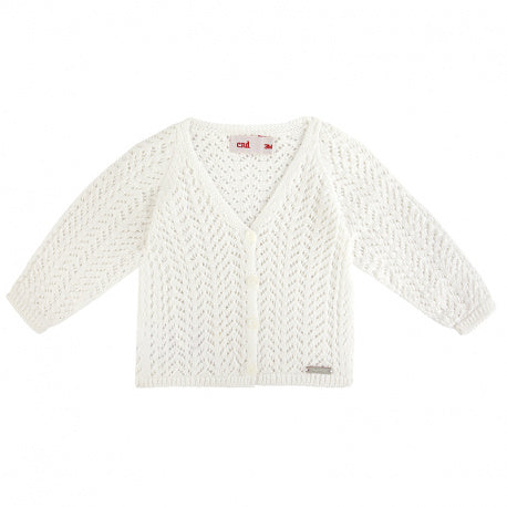 Condor Spike Stitch Openwork Cardigan Cream