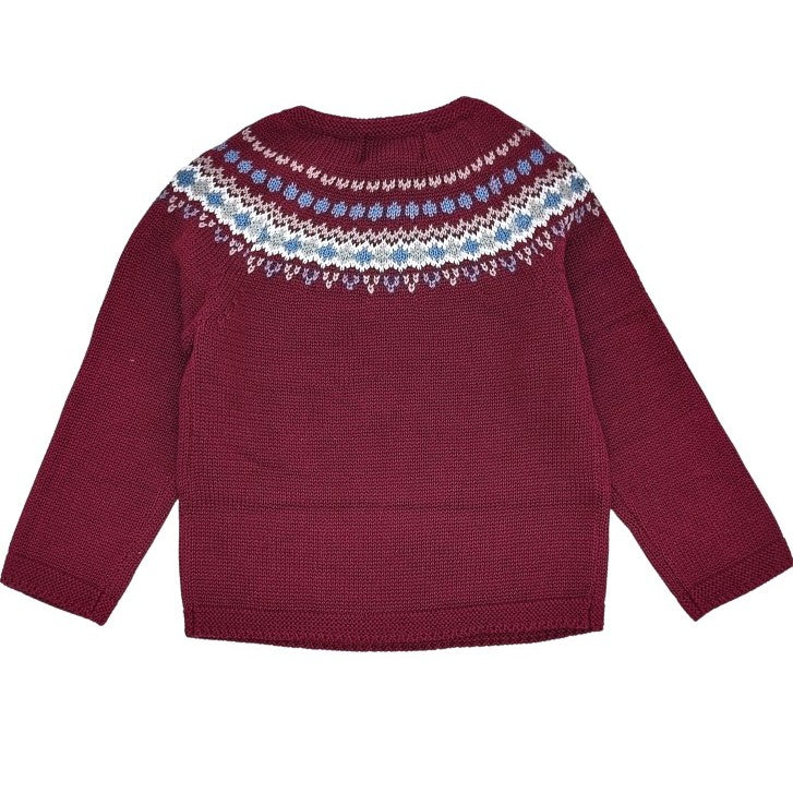 Traditional Burgundy Fair Isle Jumper