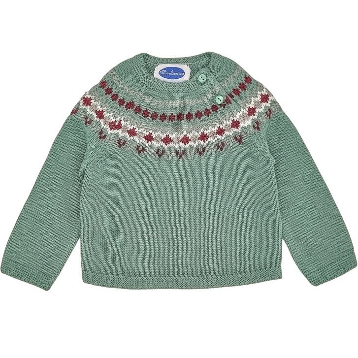 Traditional Green Fair Isle Jumper