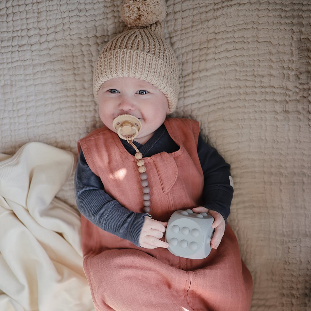 Mushie Pacifier Clips Eva Ash
