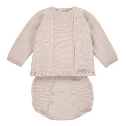 Condor Openwork Set Long Sleeved Sweater + Buttoned Blommers Sandstone