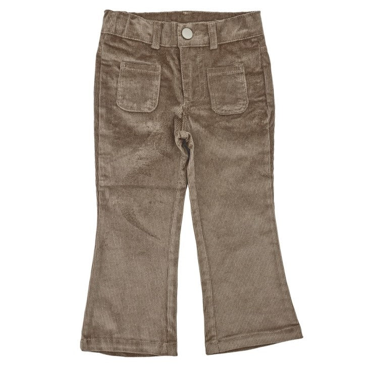 Girl Beige Corduroy Flare Trousers