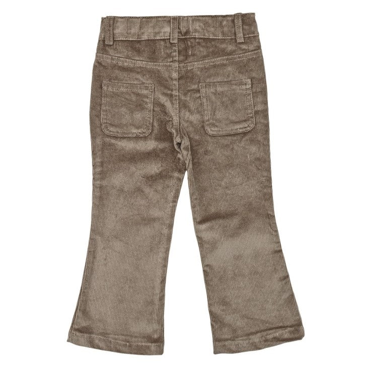 Girl Beige Corduroy Flare Trousers