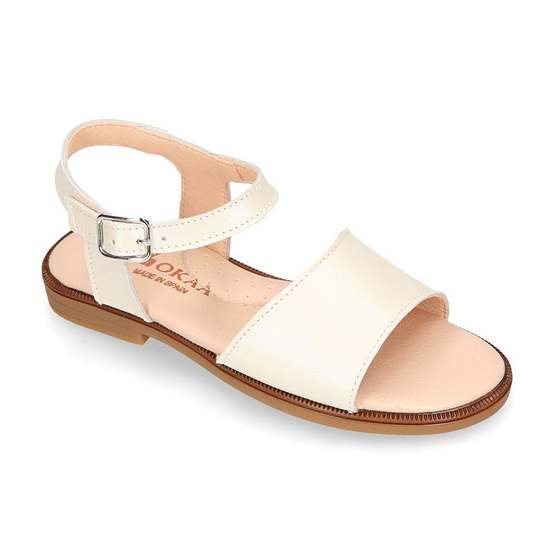 Girl Ivory Nappa Leather Sandals