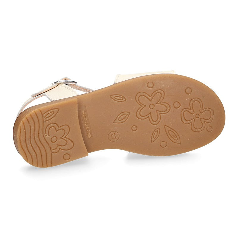 Girl Ivory Nappa Leather Sandals