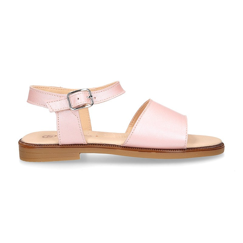 Girl Pink Nappa Leather Sandals