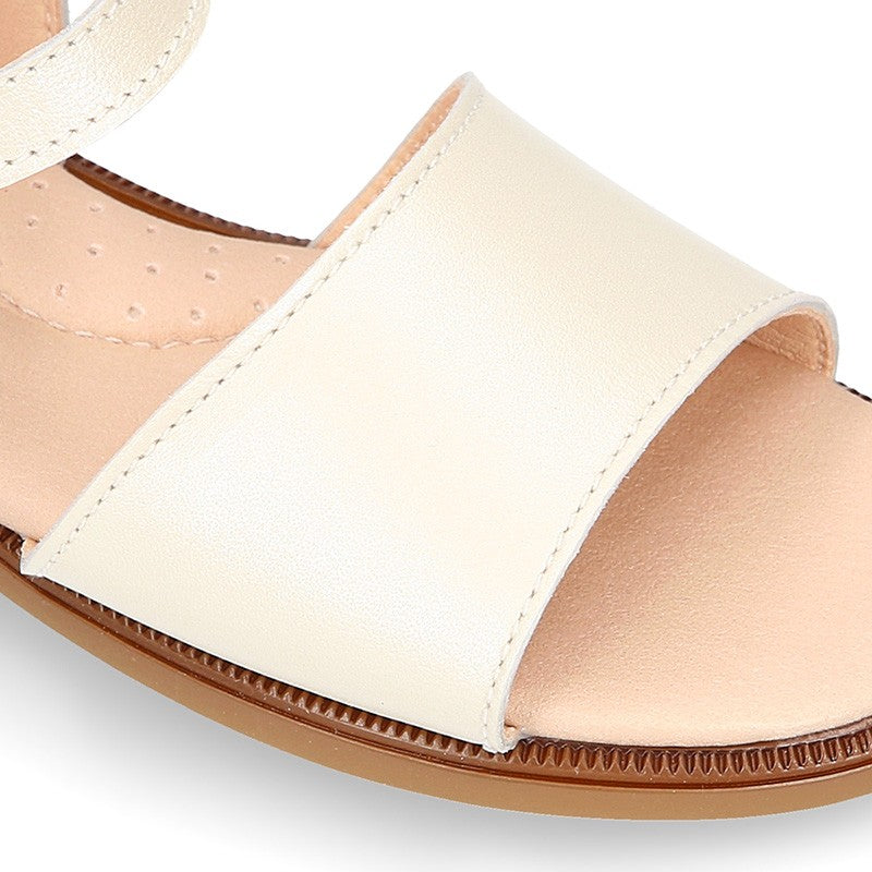 Girl Ivory Nappa Leather Sandals