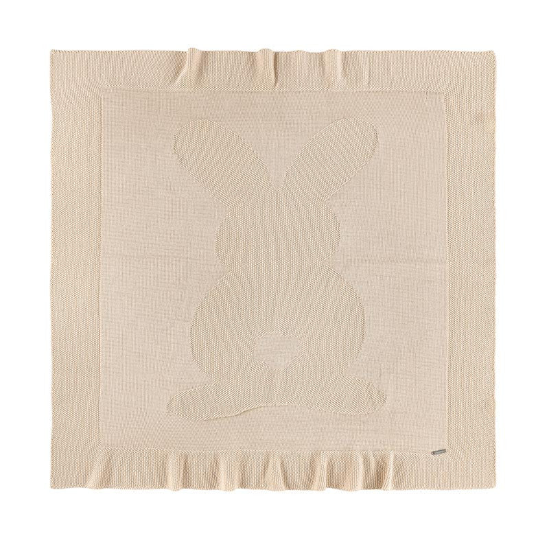 Condor Sand Stitch Shawl with Big Bunny Jacquard Linen