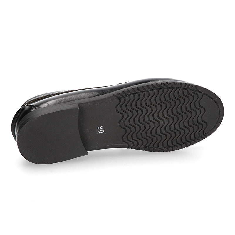 Boy Classic Black Moccasins Shoes