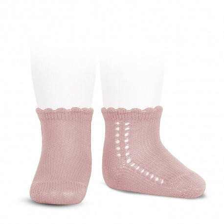 Condor Dusty Pink Openwork Short Socks