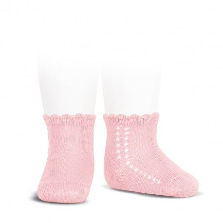 Condor Light Pink Openwork Short Socks