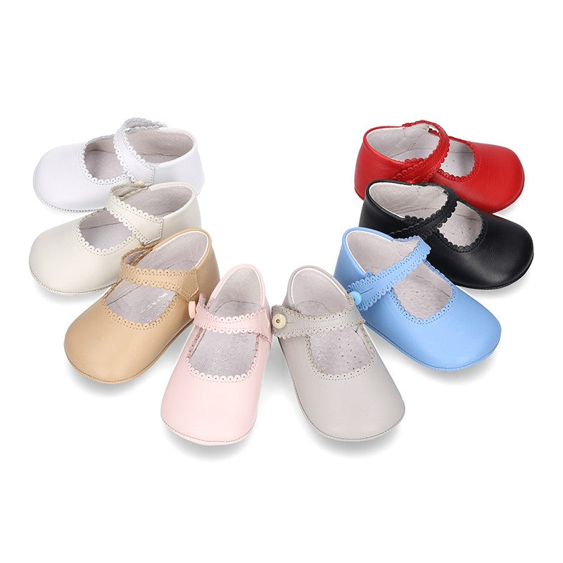 Baby White Mary Jane Pram Shoes